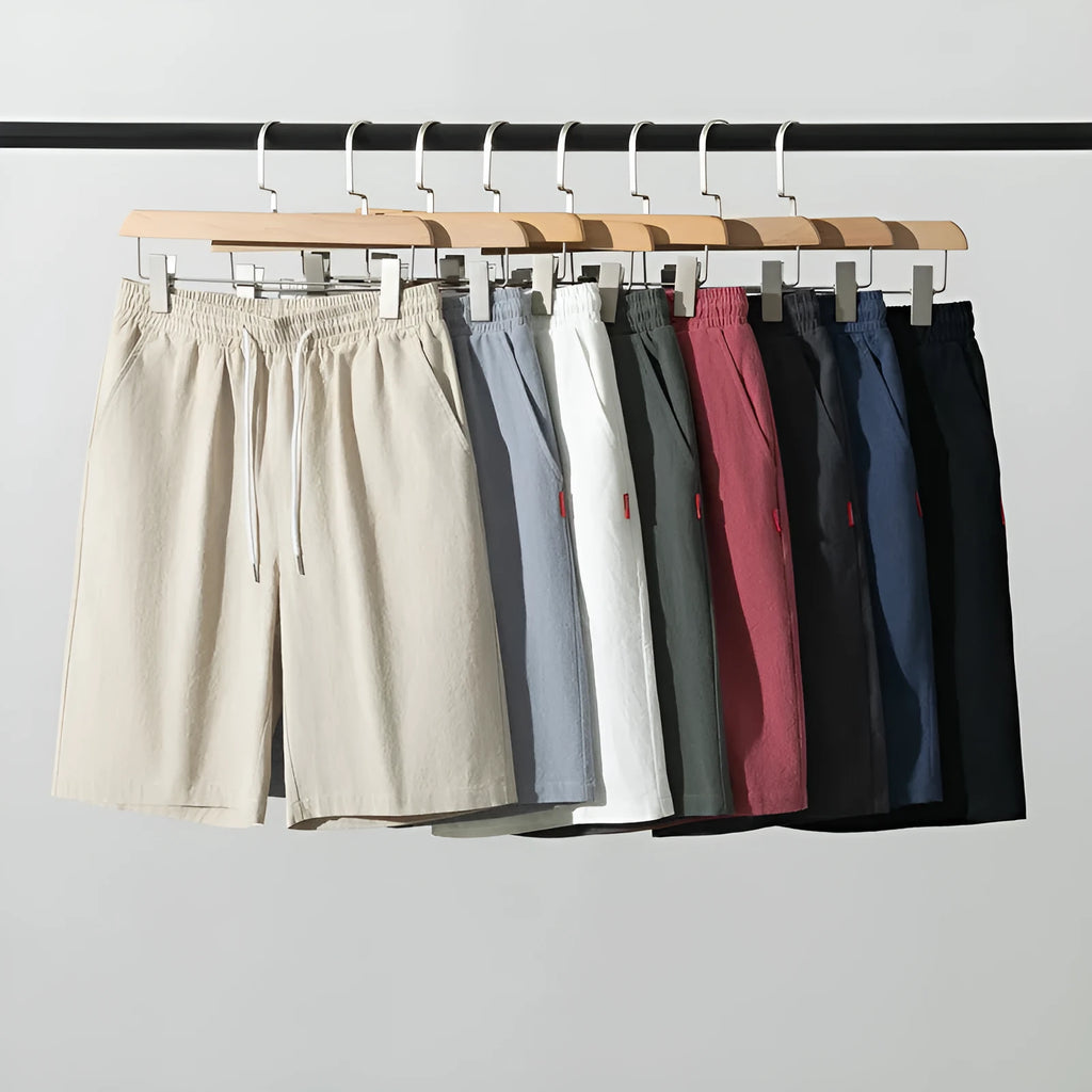 Cotton and linen solid colour cropped pants with drawstring waist in army green.