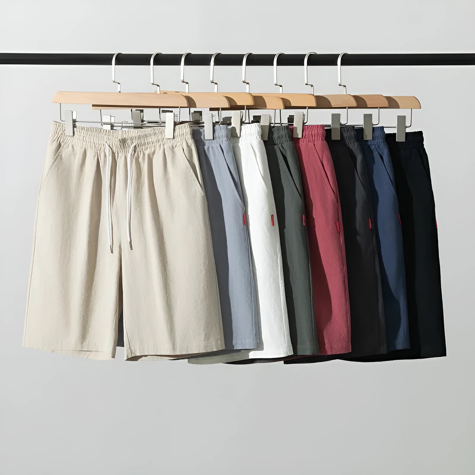 Cotton and linen solid colour cropped pants with drawstring waist in army green.