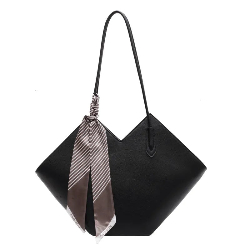 Women's large capacity PU shoulder bag in horizontal square shape with eight colour options