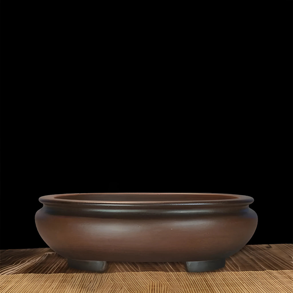 Purple clay handmade desktop flowerpot measuring 58x47x18cm with classical ceramic design