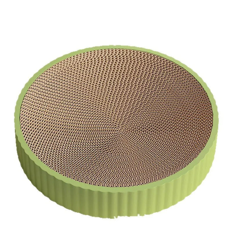 55cm round green cat scratching board with replaceable corrugated paper refills