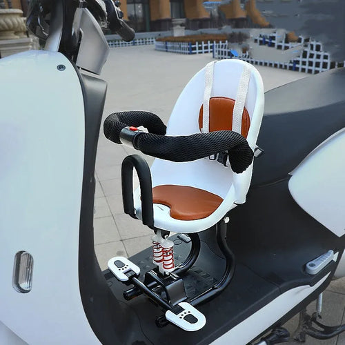 High carbon steel children's front seat for battery scooters in black colour