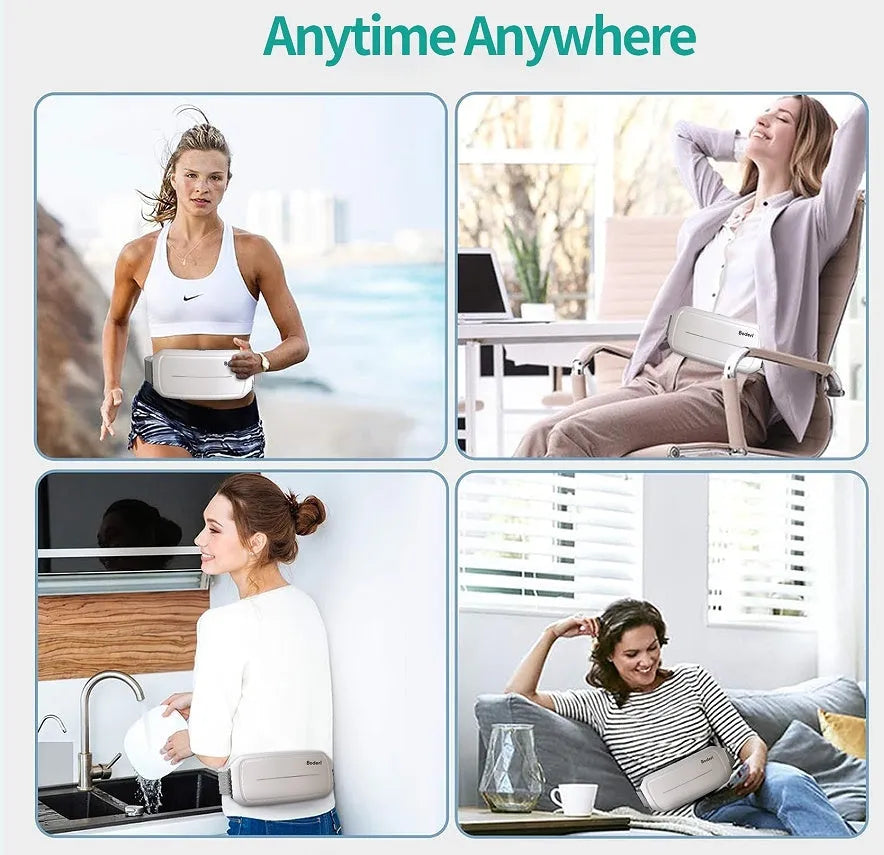 White Tummy Machine EMS abdominal muscle stimulator device for home use.
