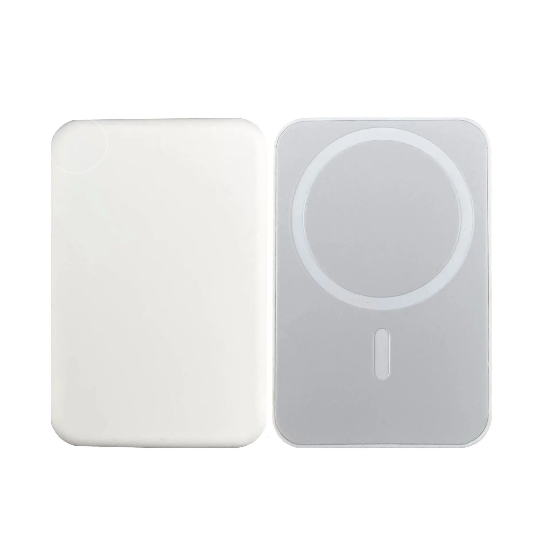White magnetic wireless charger power bank with 5000mAh capacity and USB-C port