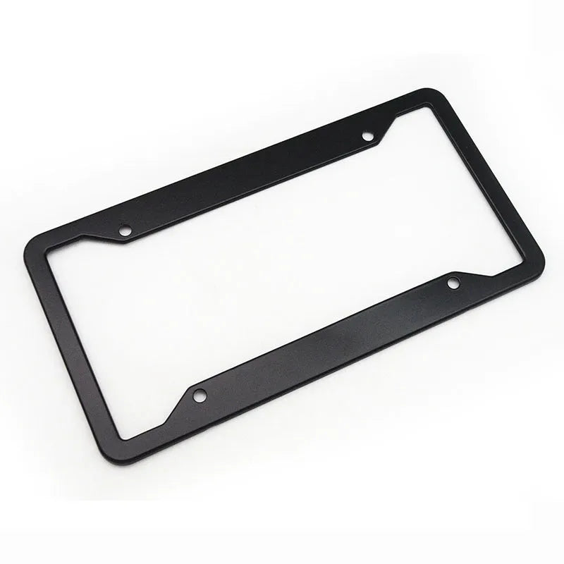 Aluminium alloy stainless steel licence plate frame in black, grey, silver, and steel finishes.