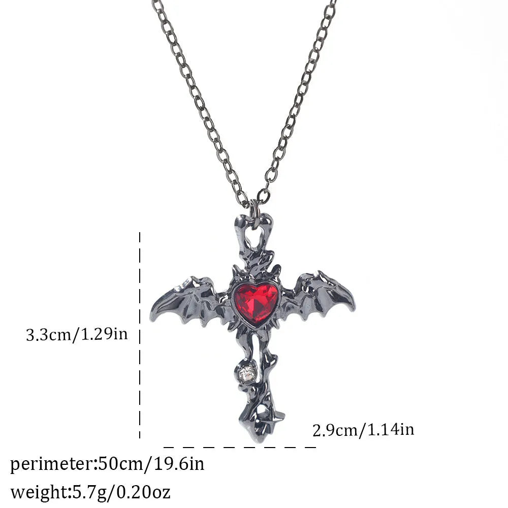 Halloween necklace with a detailed bat pendant on a zinc alloy chain, showing electroplated finish.