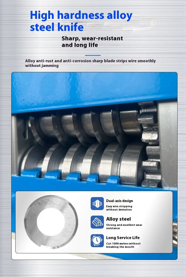 SD-017 manual wire stripping machine showing compact design for 0.5-17mm wire diameters
