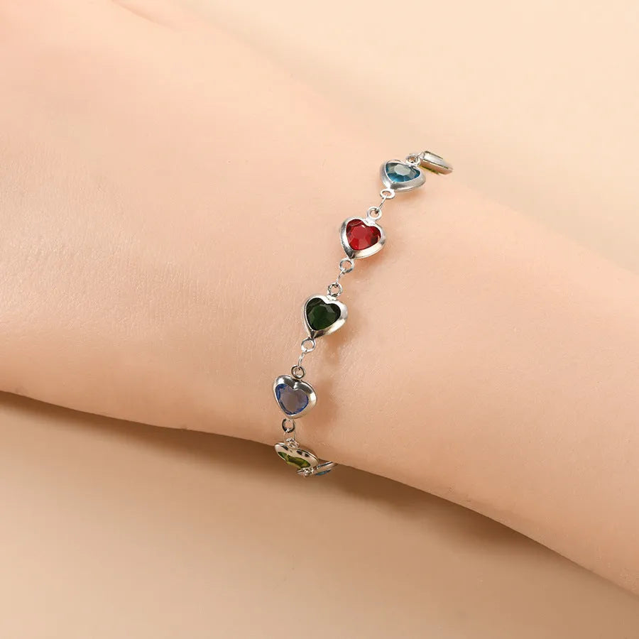 Devil's Eye geometric heart stainless steel bracelet with colourful electroplated finish.