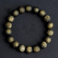 Natural obsidian crater ball bracelet with stone meteorite beads in silver or gold colour options