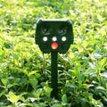 Green solar ultrasonic animal repeller device with outdoor mounting