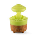 Wood grain white rain cloud shaped ultrasonic humidifier and essential oil diffuser with LED night lights.