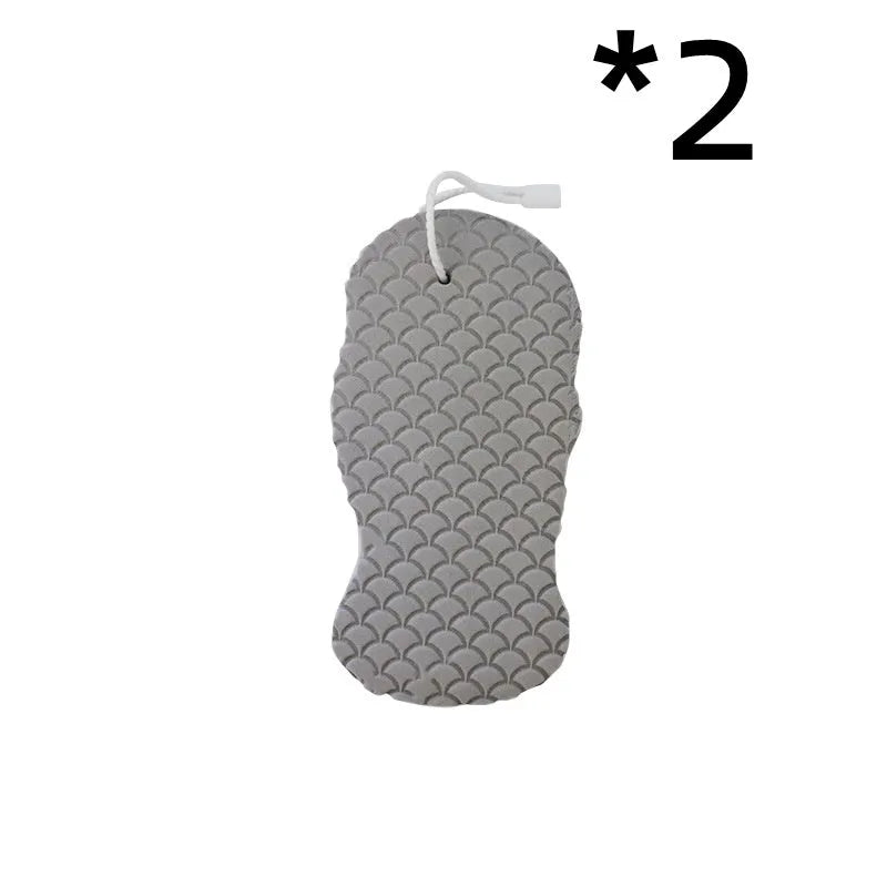 3D fish scale pattern bath sponge in white, grey, pink, or light blue colours for gentle body exfoliation