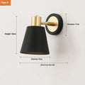Nordic style iron wall lamp with multiple light colour options including tricolor, warm white, and white light