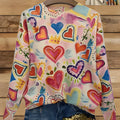 Loose-fit digital printed top with a lapel collar, available in sizes S to 5XL.