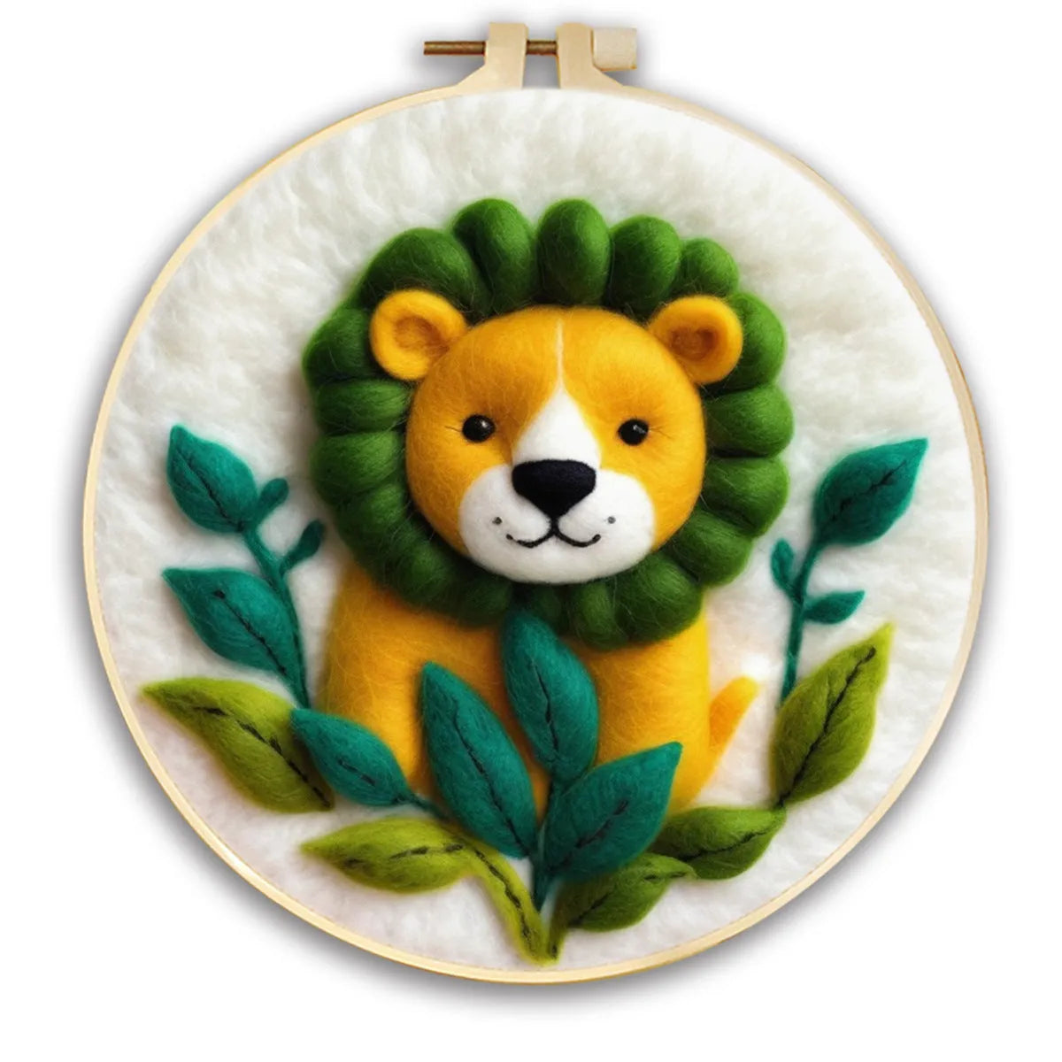 Round linen fabric embroidery kit with free hoop for making a 20x20 cm three-dimensional floral blanket painting.