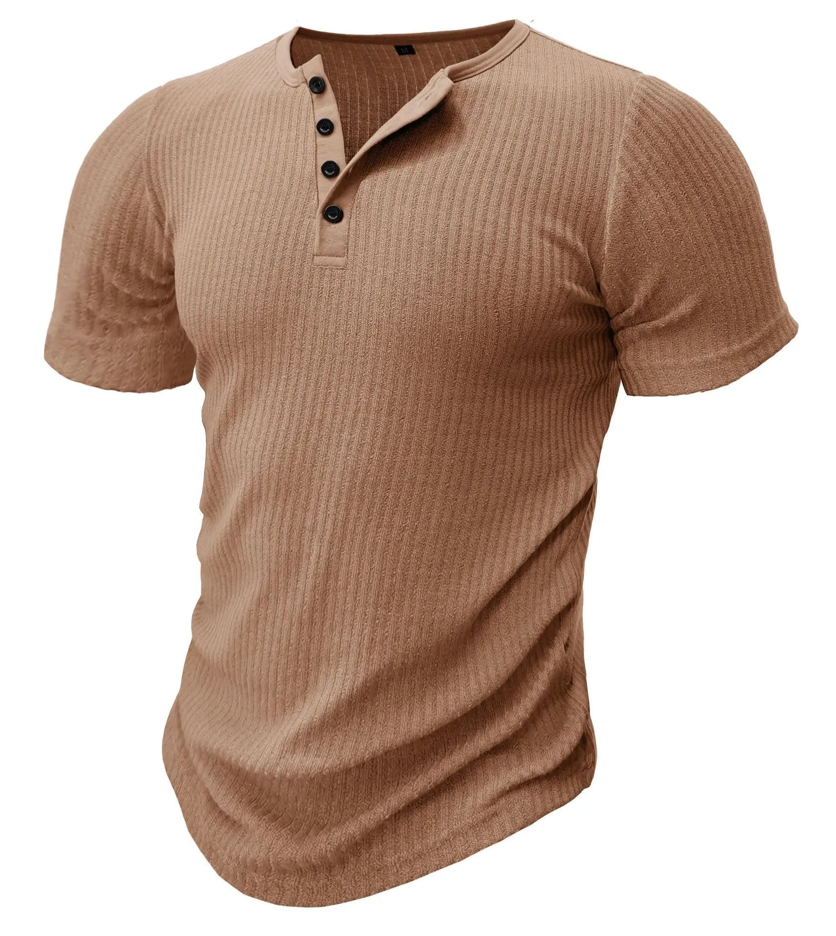 Men's slim-fit muscle cut polyester t-shirt in solid colours with sports styling and Asian sizing