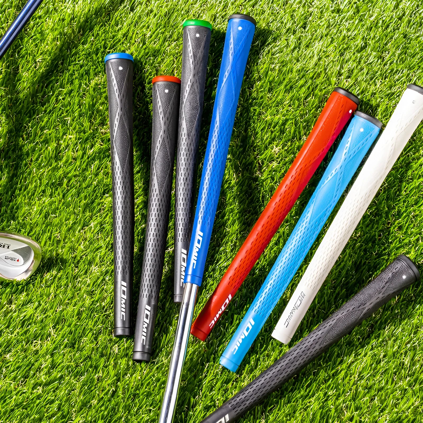 TPE/TPR golf club grip showing non-slip texture and available colour options