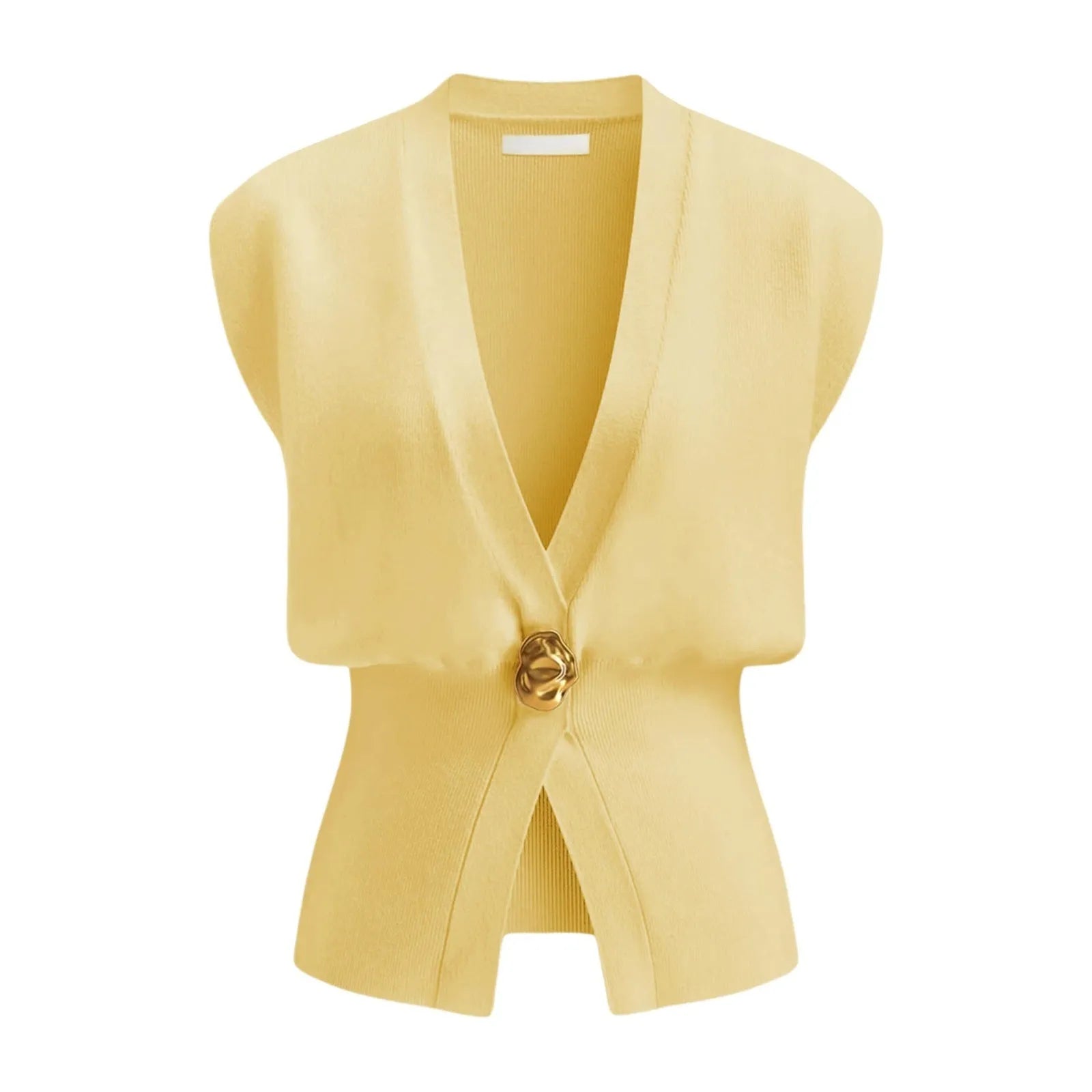 Women's loose fit V-neck button cardigan in knitted polyester available in six colours