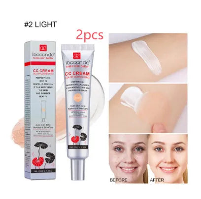 Erborian Centella Asiatica CC cream tube in dark and light shades, a colour correcting moisturising makeup primer.