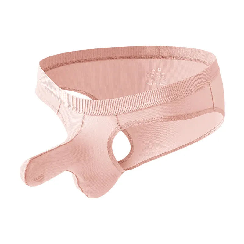 Men's low waist ice silk briefs underwear in multiple colour options showing fabric texture and briefs design