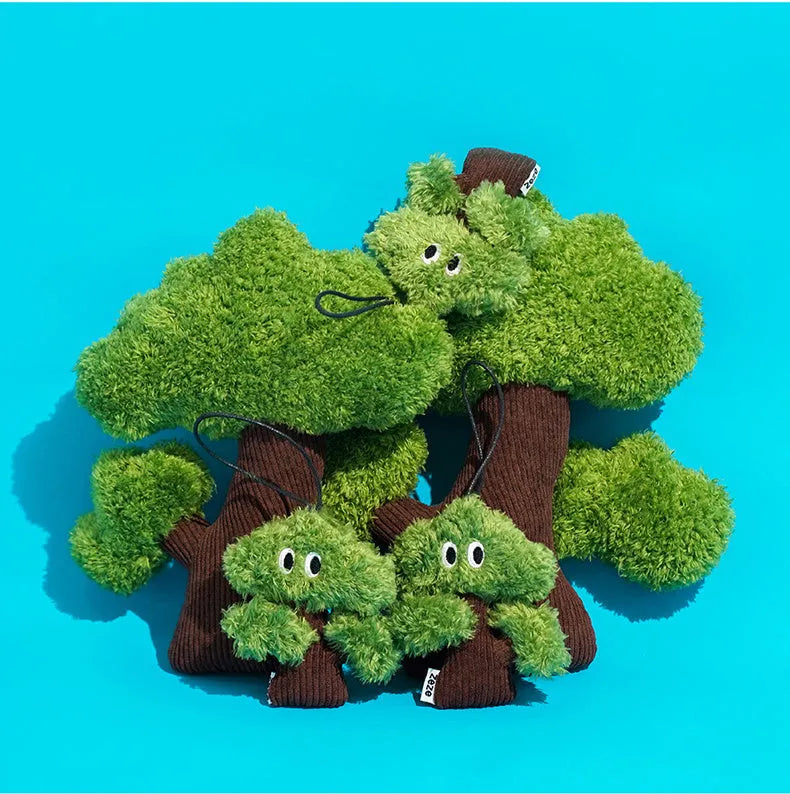 Pine tree shaped cat toy with bag pendant and tease stick for interactive play