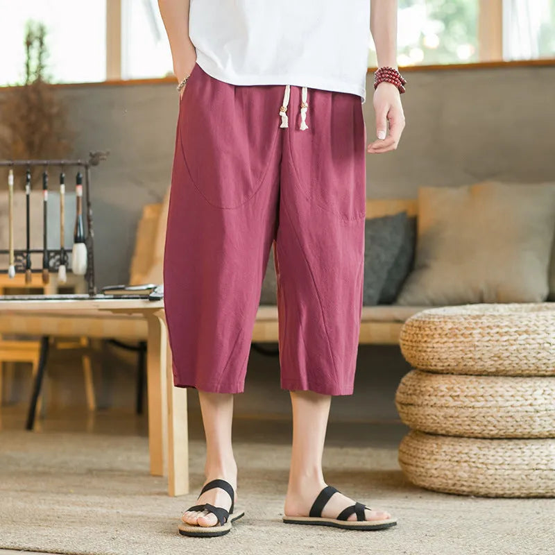 Plus size linen casual shorts in straight leg skinny fit available in multiple colours