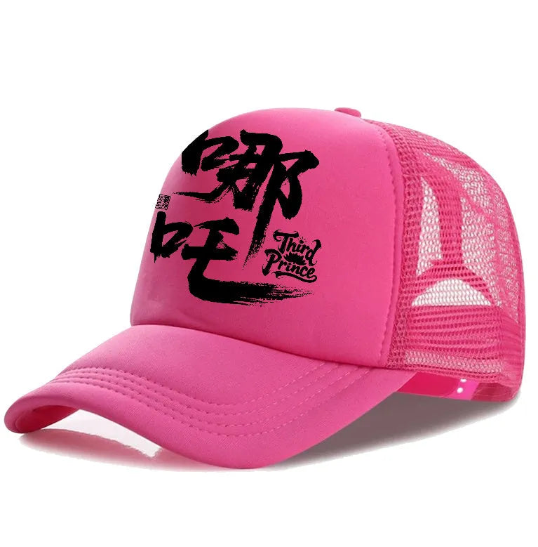 Men's polyester baseball cap in black, blue, green, grey, pink or white with adjustable strap