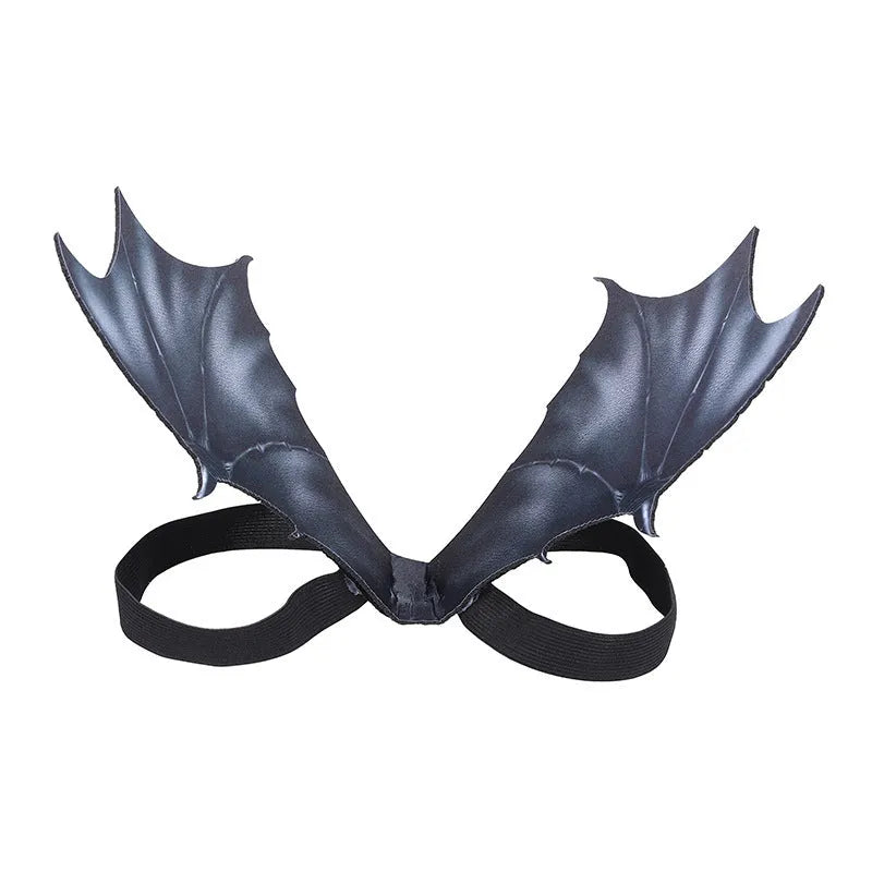 Black cloth bat wing Halloween costume for pets in three size options