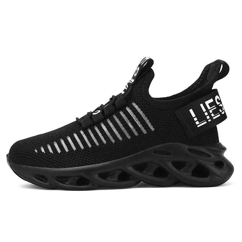 Kids street sneakers with Velcro strap in black colour