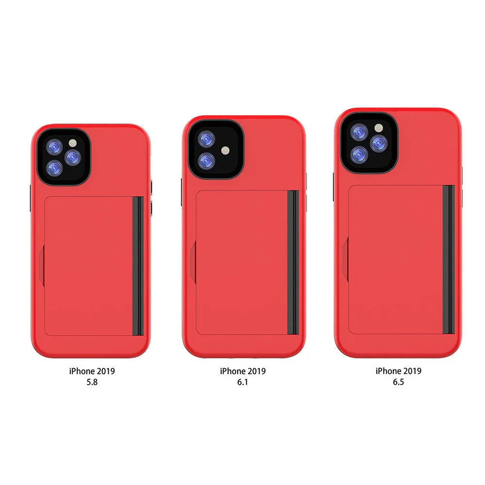 Solid colour mobile phone back cover for iPhone 11 in black, red, pink, blue, dark blue, or purple.