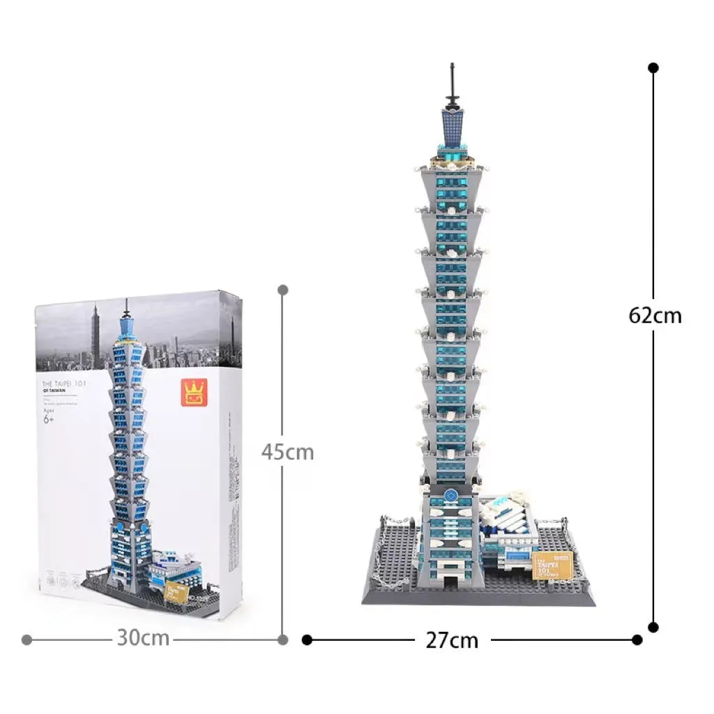 Wange ABS plastic small particle building blocks set with international architecture models