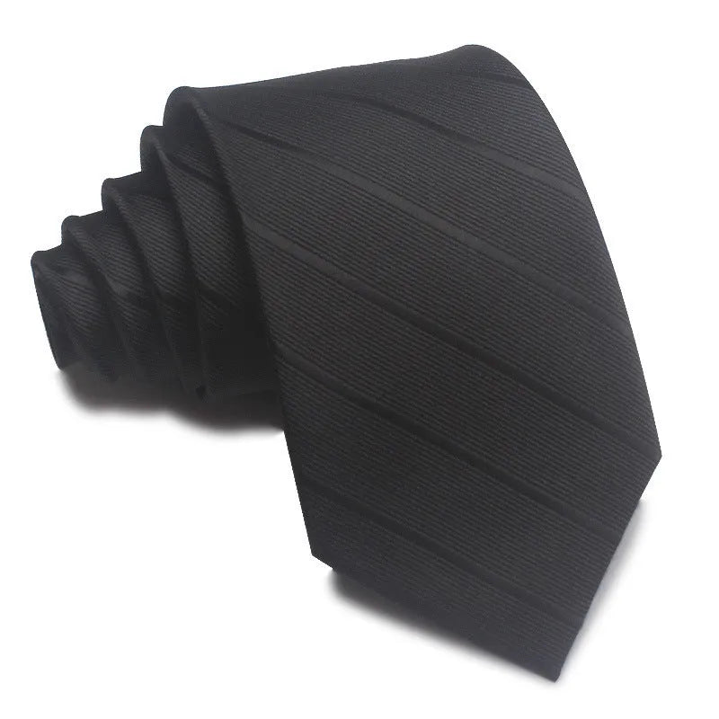 8cm wide polyester jacquard tie with striped pattern in arrow shape for business wear