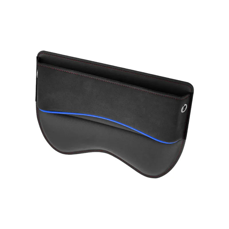 Leather car seat storage box in one of five colours: black, brown, beige, green, or red.