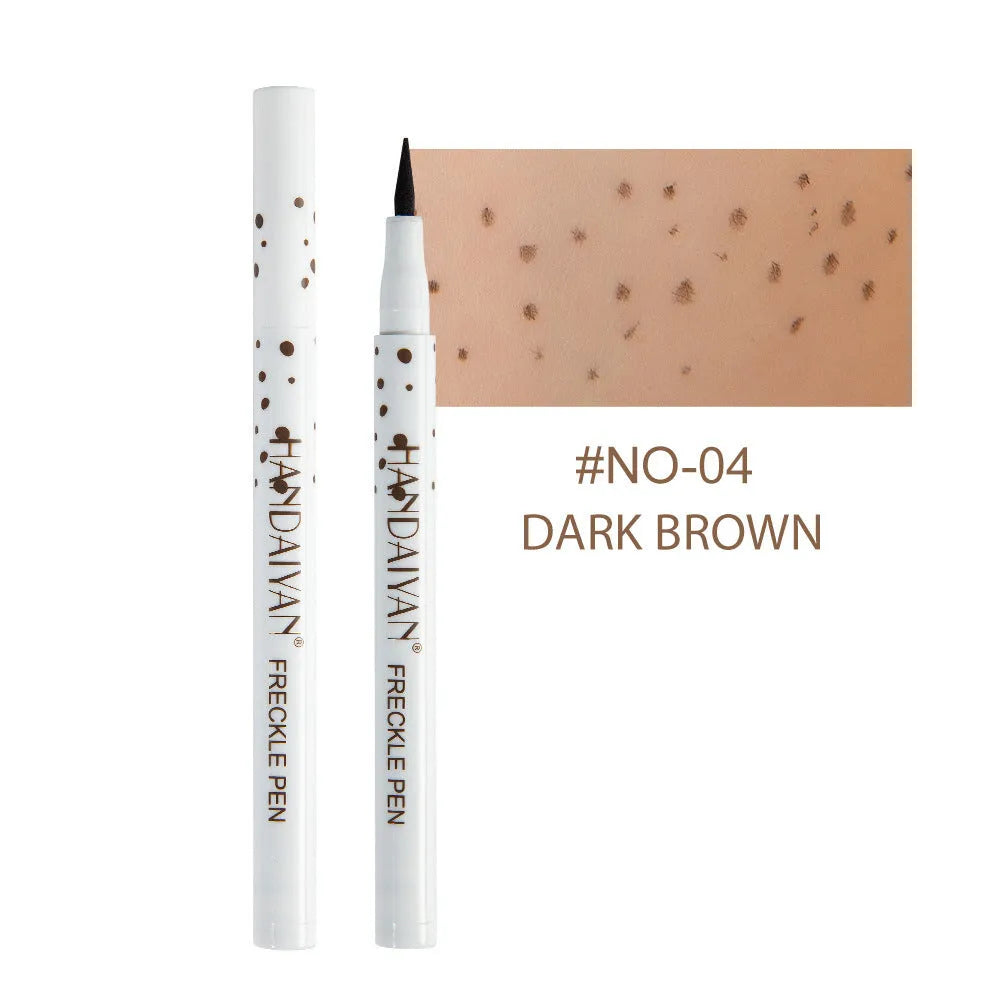 Dark brown freckle pen with precision tip for creating natural-looking waterproof freckles