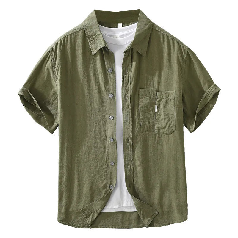 Women's loose-fitting lyocell cardigan in black, green, or purple with short sleeves