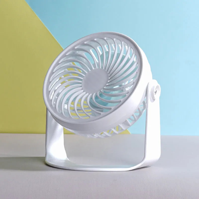 USB-powered quiet student desk fan in clip and floor configurations with brushless motor