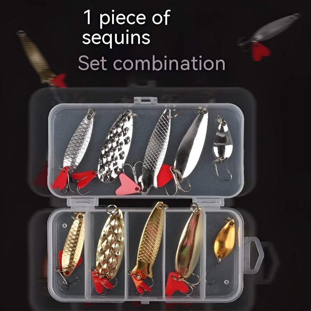 Lure pineapple fishing bait with metal sequins in gold and silver colour options