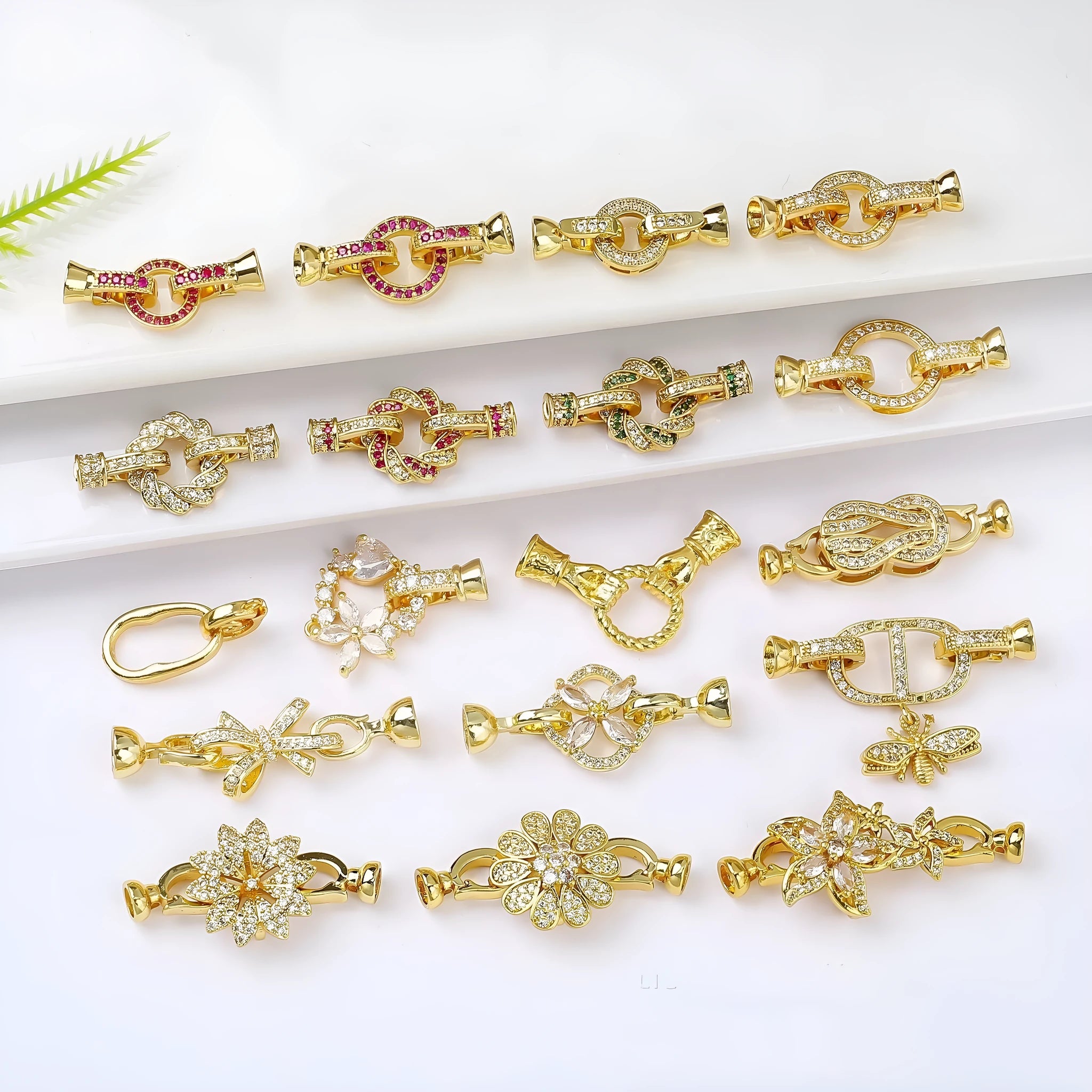 Small gold plated jewellery clasp for DIY necklace and bracelet making