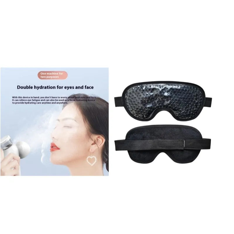 White portable rechargeable eye compress and atomiser device with included eye mask