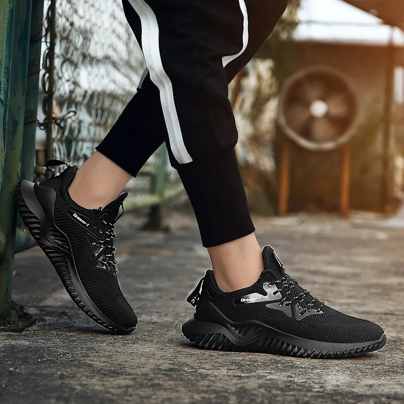Adult breathable running shoes with mesh upper, MD sole, and front strap in multiple colour options