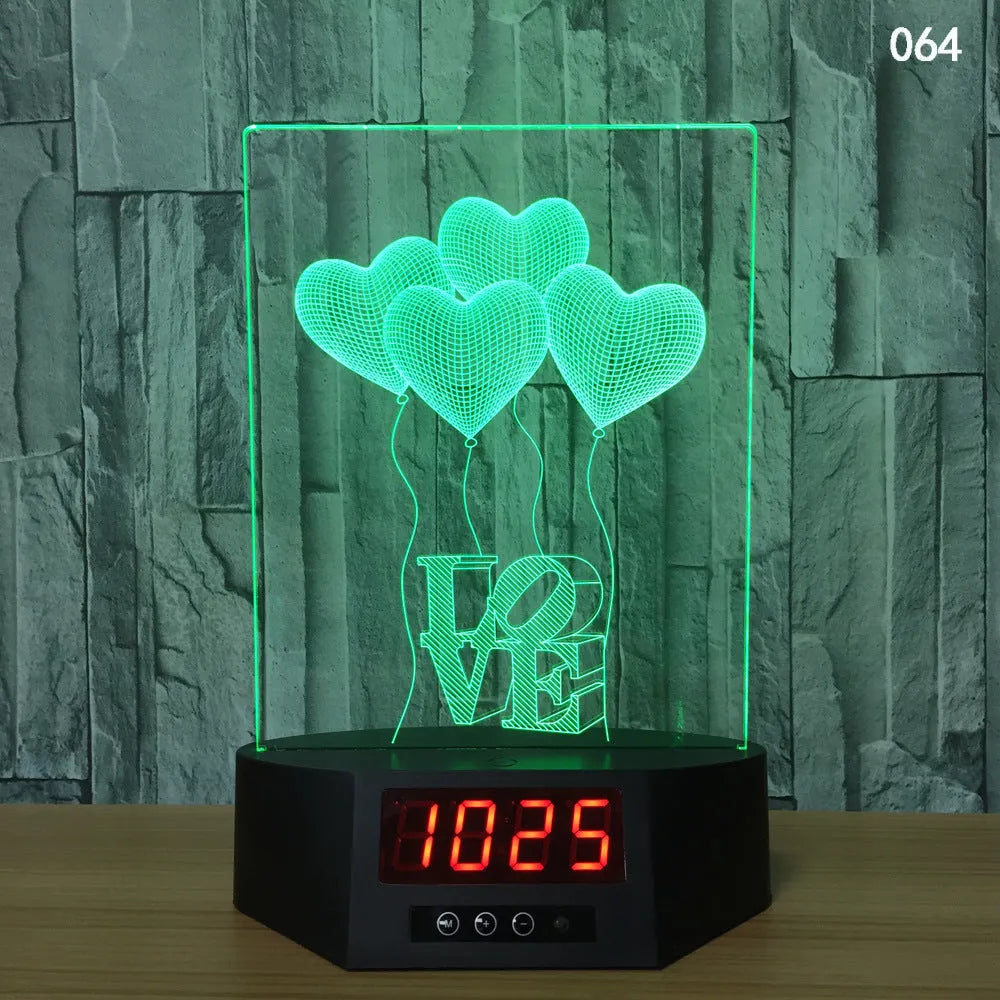 Glowing blue dolphin 3D night light with wireless charging base and remote control on wooden table