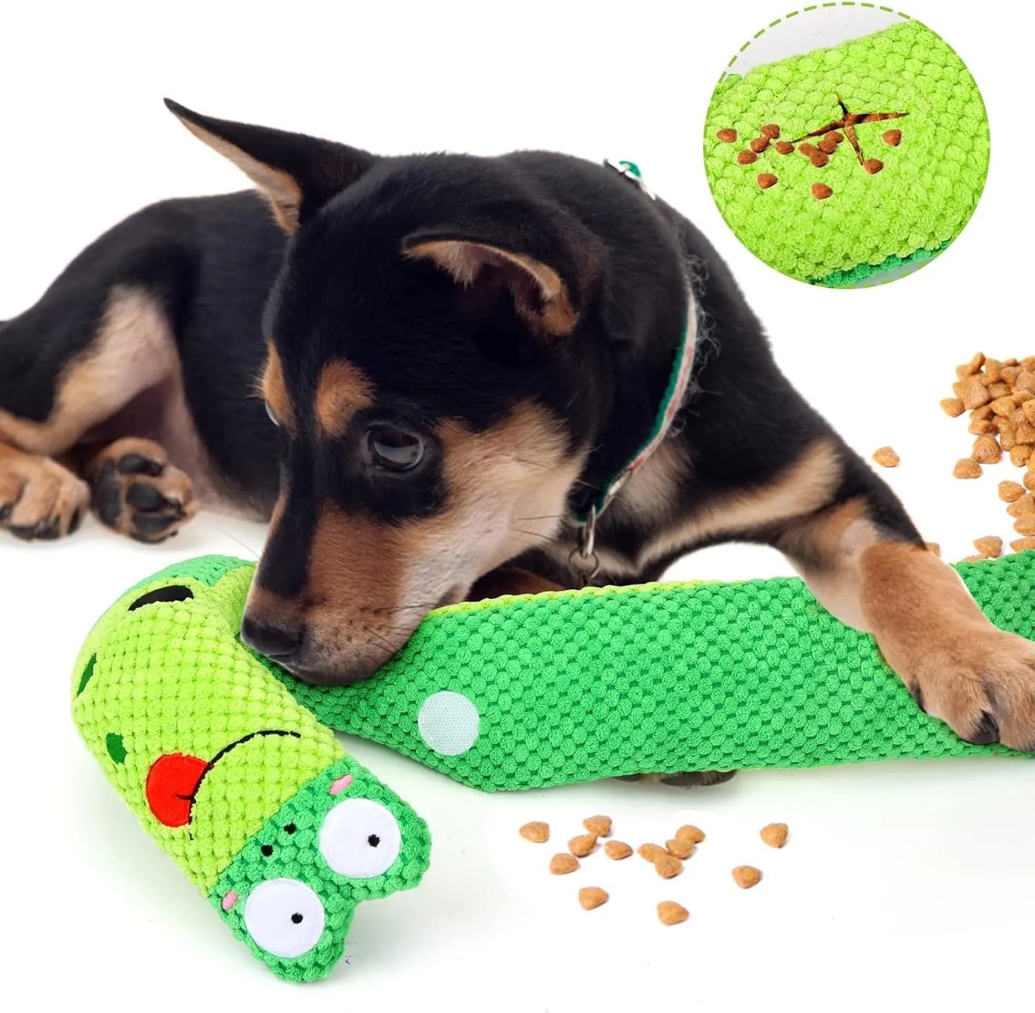 Squeaky dog puzzle toy in transformable design with foraging function for canine enrichment