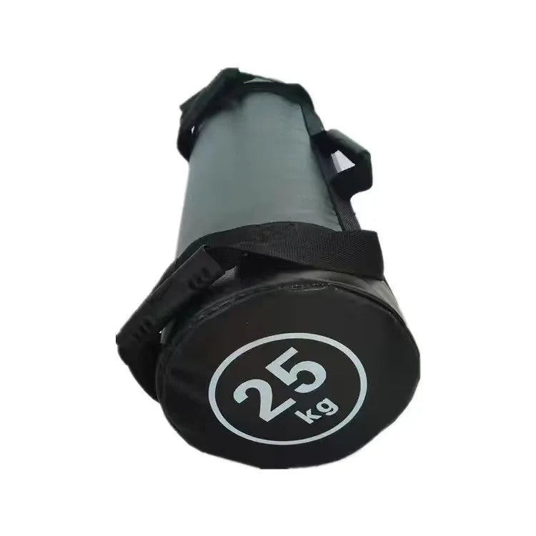 PVC fitness training sandbag in flat white leather finish with weight options from 5kg to 30kg