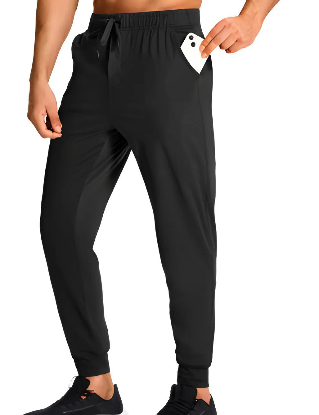 Men's loose fit casual polyester trousers in solid colour available in multiple sizes