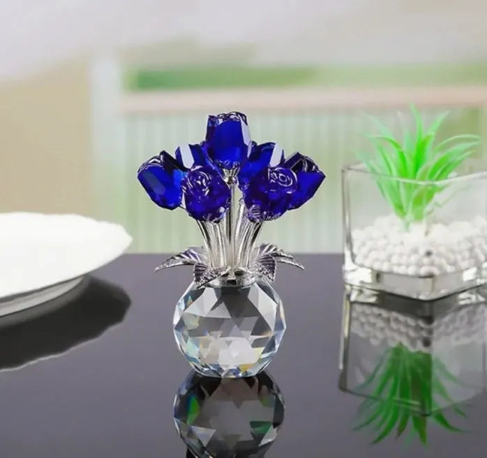 K9 crystal geometric rose decoration in multiple colour options including blue, red, purple, pink, yellow, green, and colourful