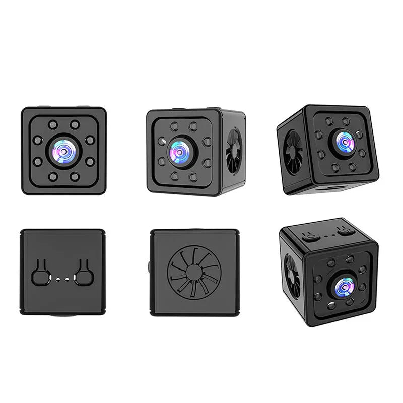 Black K13 remote network sports camera on its bracket, showing cubic 26 cm design.