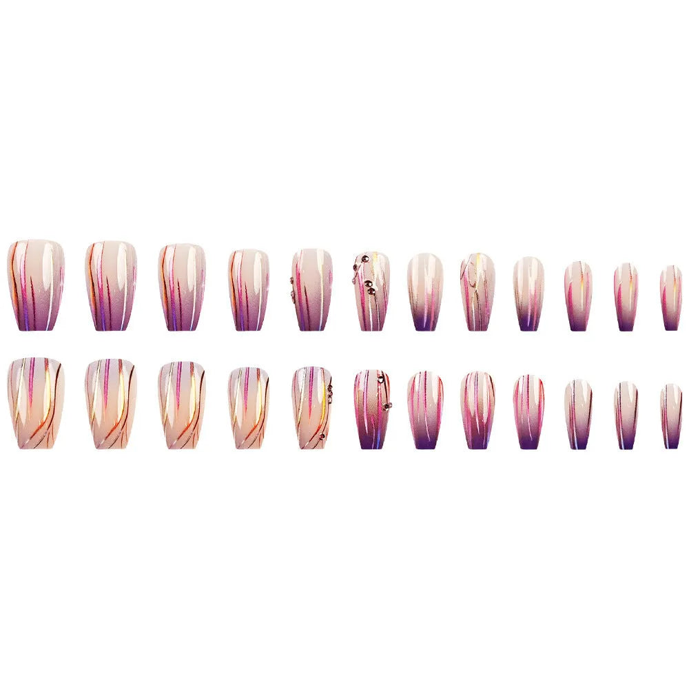 Magic colour asterism nail stickers with starry sky gradient pattern for short ballet nails