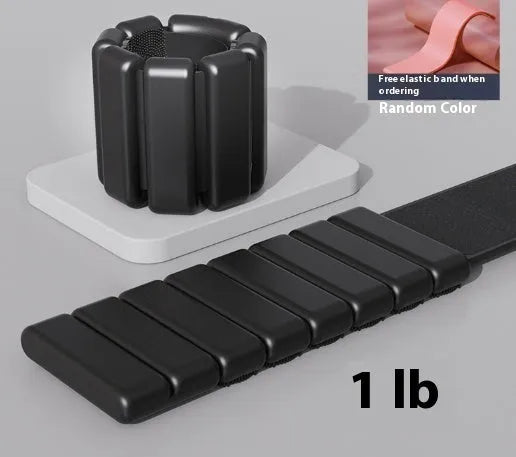 Silicone weight-bearing fitness bracelet with Velcro strap and detachable weights in various colours