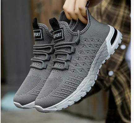 Men's solid colour casual shoes with a mesh upper in Army Green, shown in size 42.