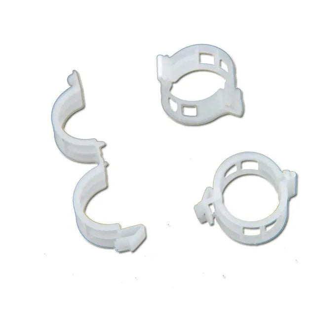 Pack of 50 plastic tomato plant grafting clips for garden use.